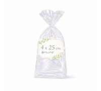 Ofituria Sachets Cellophane Transparents 4 x 25 cm, Sachet plastique Transparent pour bonbons et confiseries - Sachets cadeaux pour fêtes, Mariage, Baptême,1 Pack (100 Sacs)