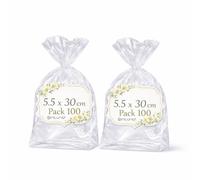 Ofituria Sachets Cellophane Transparents 5.5 x 30 cm Format long, Sachet Transparent pour bâtons, Bougies et chocolats - Emballage cadeau pour fêtes, Boutique et DIY,2 Packs (200 Sacs)