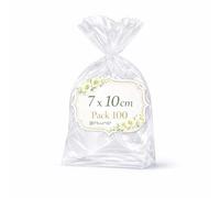 Ofituria Sachets Cellophane Transparents 7 x 10 cm, Sachet bonbon Transparent pour confiseries et cadeaux - Emballage dragées pour fêtes, Mariage et Communion, 1 Pack (100 Sacs)
