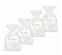 Ofituria Sachets Cellophane Transparents 8 x 12 cm, Sachets Transparents pour biscuits et chocolats - Sachet cadeau Transparent Petit Format pour fêtes, Anniversaire, 4 Packs (400 Sacs)