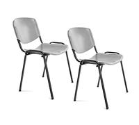 OFITURIA Sin Ruedas, Polipropileno, Gris, 2 Sillas