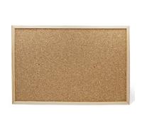 Ofituria Tableau en liège avec cadre en bois pour utiliser comme tableau d'affichage, accrocher des post-its, des heures, des photos, des calendriers ou des cartes. Comprend 6 punaises et 2 crochets -