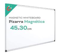 Ofituria Tableau magnétique blanc avec cadre en aluminium, surface lisse facile à effacer, pour prendre des notes, dessiner, enseigner ou organiser, outil pour bureau et école 45 x 30 cm