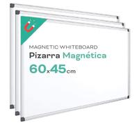 Ofituria Tableau magnétique blanc, cadre en aluminium, surface lisse, facile à effacer, pour prendre des notes, dessiner, enseigner ou organiser, outil pour bureau et école (3U, 60 x 45 cm)