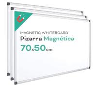 Ofituria Tableau magnétique blanc, cadre en aluminium, surface lisse, facile à effacer, pour prendre des notes, dessiner, enseigner ou organiser, outil pour bureau et école (3u,70 x 50 cm)