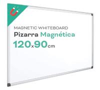 Ofituria Tableau magnétique blanc, cadre en aluminium, surface lisse, facile à effacer, pour prendre des notes, dessiner, enseigner ou organiser, outil pour bureau et école 120 x 90 cm