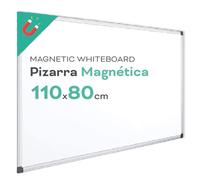 Ofituria Tableau magnétique blanc, cadre en aluminium, surface lisse, facile à effacer, pour prendre des notes, dessiner, enseigner ou organiser l'outil pour le bureau et l'école 110 x 80 cm
