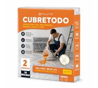 Ofituria Telo Copritutto Forte Trasparente 4x5 m, Set 2 Pezzi, Teli Copritutto per Coprire Mobili E Pavimenti, Plastica Resistente per Pittura (4x5 m, 2 pz, 10 Micron)