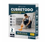 Ofituria Telo Copritutto Trasparente Professionale 4x5 m, Set 2 Pezzi, Teli per Coprire Mobili E Pavimenti, Plastica Protettiva per Pittura E Lavori (4x5 m, 2 pz, 6 Micron)