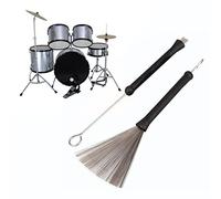 OFKPO 1 Paire Brosses à Tambour Rétractable, Balais à Percussion en Métal avec Poignées Confortable pour Batterie Jazz