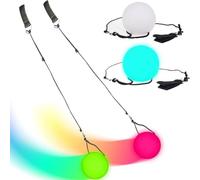 OFKPO 2 pcs LED Boule Lumineuse, Multicolores Lumineuses Balls Lent Fondu de Couleur pour Les Accessoires de Main de Danse du Ventre Nuit, Outil de Sports