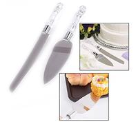 OFKPO 2 Piece Spatules à Pâtisserie Couteau à Gâteau, Ensemble de Couverts à Gâteau en Acier Inoxydable Couteau et Pelle de Service pour Anniversaire de Mariage