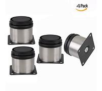 OFKPO 4 pcs Réglable Pieds de Meubles Armoire Pieds Métal Réglable INOX Cuisine Ronde 50 x 60 x 50mm