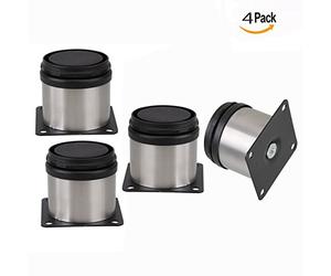 OFKPO 4 pcs Réglable Pieds de Meubles Armoire Pieds Métal Réglable INOX Cuisine Ronde 50 x 60 x 50mm
