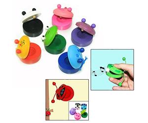OFKPO 6 pcs Castagnettes Musicales d'animaux, Jouet Educatif de Dessin Animé en Bois, Instrument de Musique de Danse pour Enfants