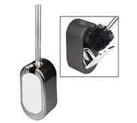 OFKPO Brosse de Toilettes WC, Support de Brosse de Toilette Amovible Mural Toilette Brosse pour Nettoyage de la Salle, Design Moderne Décoratif - Noir