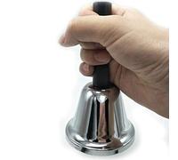 OFKPO Cloche de Table, Sonnette Clochette Main d'or en Acier Inoxydable à la Main Argenté, Argent