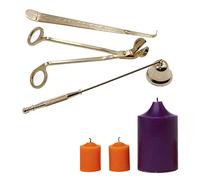OFKPO Kit de 3 pcs Outils de Bougie, Outil de Bougie en Acier Inoxydable, Bougie Mèche Tondeuse et Cuillère à Mèche et Eteignoirs à Bougie