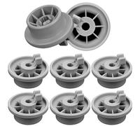 OFKPO Lot de 8 roulettes de lave-vaisselle, roues de panier inférieur, accessoires de lave-vaisselle, compatibles avec Bosch et Siemens NEF (gris)