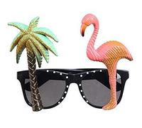 OFKPO Lunettes de Soleil pour Tropical Fête de Motif Palmier et Flamant