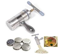 OFKPO Machine à Pâtes en Acier Inoxydable, Machine à Pâtes avec 5 Moule, Nouilles Ménagères Manuelles Créatives de Cuisine