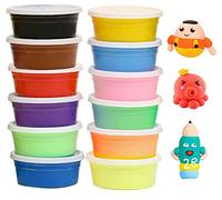 OFKPO Pâte á Modeler, Argile de Modélisation Ultra-légère 12 Couleurs, Magic Clay Bricolage à Modeler Jouets Educatifs pour Enfants