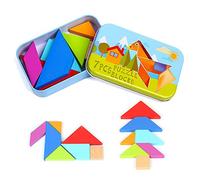 OFKPO Puzzle en Bois, Tangram Puzzle de Développement Jeu de Puzzle, Jouets Educatifs pour Enfants