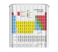 OFKPO Rideaux de Douche, Motif en Tableau Périodique des Eléments, Rideau de Douche Anti-moisissure Imperméable à l'eau, 180 cm x 180 cm