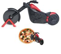 OFKPO Roulette à Pizza en Acier Inoxydable - Forme Moto, Décoration Idéale et Cadeau