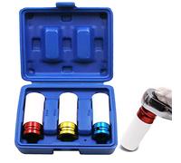 OFKPO Set de Douilles de Serrage, Douilles à Impact pour Roue en Alliage Embout de Tournevis, Manchon de Pneu Couleur 17mm 19mm 21mm