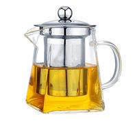 OFKPO Theirere Thé Infuseur, Théière Fleur 350 ML Théière en Verre Clair à Haute Température Peut Chauffé Théière avec Pot de Thé de Filtre
