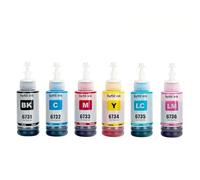 OFKSEWPA 100 ML de Recharge de Bouteille à Base d'eau Encre T673 T6731 Compatible pour L800 L805 L1800 Imprimantes(1 Set 6colors)