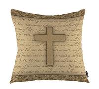 oFloral Housse de coussin carrée décorative avec citation de l'Évangile de Jésus, Bible, 45,7 x 45,7 cm, décoration d'intérieur pour canapé, chambre à coucher, salon