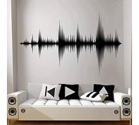 Ofomox Sticker Mural Vague Audio Onde sonore Autocollant Mural Studio d'enregistrement producteur de Musique décor de la Chambre Papier Peint 90 X 57 CM