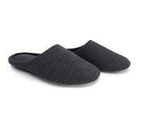 ofoot Chaussons d'été en coton à mémoire de forme pour femmes - Chaussures d'intérieur confortables et lavables avec semelles antidérapantes en caoutchouc(Gris Anthracite,36-37 EU)