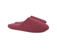 ofoot Chaussons d'été en coton à mémoire de forme pour femmes - Chaussures d'intérieur confortables et lavables avec semelles antidérapantes en caoutchouc(Rouge Foncé,42-44 EU)