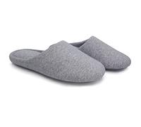 ofoot Chaussons d'été en coton à mémoire de forme pour femmes - Chaussures d'intérieur confortables et lavables avec semelles antidérapantes en caoutchouc(Gris,38-39 EU)