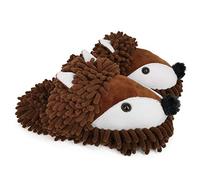 ofoot Pantoufle Animale Mignon Femme Chaud Maison,Chaussures Semelle Caoutchouc Hibo Renard Koala Rat Renard Renard Singe Chat Lapin(35/38 EU,Brun Renard)