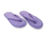 ofoot Pantoufles de Femmes Confortable Coton Spa Thong Flip Flops Intérieur, Chaussons D'intérieur Absorbant la Transpiration en Mousse À Mémoire de Forme Épaisse avec Bout Ouvert(Violet,EU 40/41)