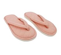 ofoot Pantoufles de Femmes Confortable Coton Spa Thong Flip Flops Intérieur, Chaussons D'intérieur Absorbant la Transpiration en Mousse À Mémoire de Forme Épaisse avec Bout Ouvert(Rose,EU 42/43)