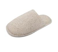 ofoot Pantoufles ďintérieur Confortables en Coton Bio pour Hommes, Maison en Mousse à mémoire Plate, Chaussures à Enfiler lavables,39/40.5 EU,Beige