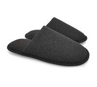 ofoot Pantoufles ďintérieur Confortables en Coton Bio pour Hommes, Maison en Mousse à mémoire Plate, Chaussures à Enfiler lavables,45/46 EU,Carbone Gris