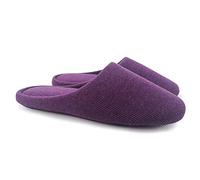 ofoot Pantoufles Intérieur pour Femmes, Chaussures de Ville Antidérapant en Coton Lavable avec Mousse Moire de Forme(Violet,36/37 EU)