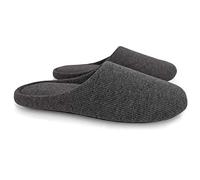 ofoot Pantoufles Intérieur pour Femmes, Chaussures de Ville Antidérapant en Coton Lavable avec Mousse Moire de Forme(Gris foncé,42/44 EU)