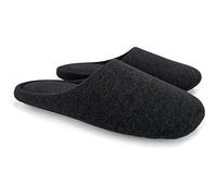 ofoot Pantoufles Intérieur pour Femmes, Chaussures de Ville Antidérapant en Coton Lavable avec Mousse Moire de Forme(Carbone Gris,42/44 EU)