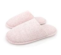 ofoot Tissu de Coton Biologique des Femmes est Confortable de Fils Plats Pantoufles, Lavable Feuillet Intérieur Extérieur pour des Chaussures.,37/38 EU,Rose
