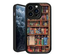 Oforest Alyova Book Phone Case, Bookshelf Phone Case, Shockproof TPU Protective Shell, Soft to The Touch, Tough Protection. Lightweight and Durable, Scratch-Resistant (Black, for iPhone X/XS)