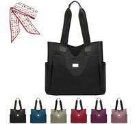Oforest Gloryboom Bag, Large Capacity Water Repellent Multi Pocket Nylon Shoulder Bag, Casual And Versatile (Black)