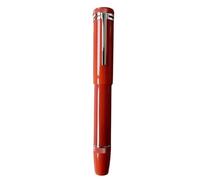 OFWAX 1912 Stylo plume rotatif à encre à piston en résine avec étui en cuir Noir/rouge