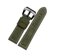 OFWAX 20mm 22mm 24mm 26mm en cuir authentique Retro Man Watch Band pour Panerai PAM111 441 bracelet de bracelet de montre à la cuvette(Army Green black,20mm)